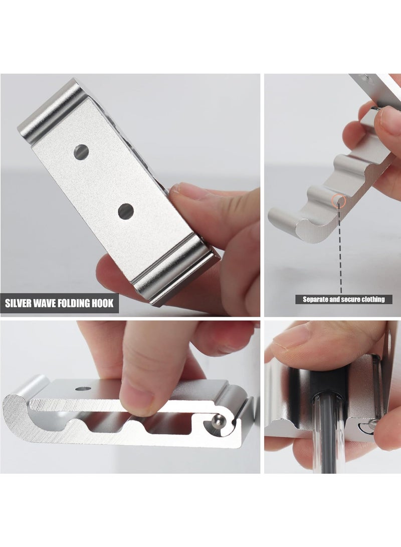 HOMESTAR 6 Pack Folding Wall Hooks, Heavy Duty Space-Saving Foldable Design Wall Mounted Multi-Purpose Hooks for Coats, Towels, Hats, Backpacks - Image 3