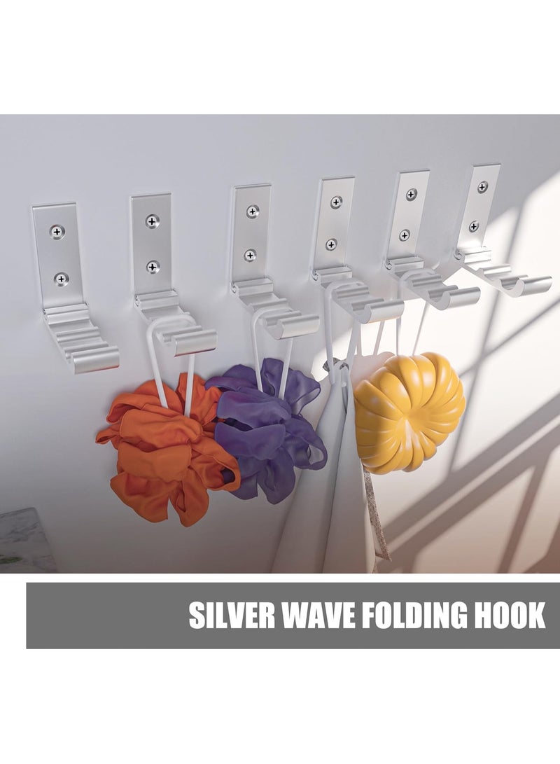 HOMESTAR 6 Pack Folding Wall Hooks, Heavy Duty Space-Saving Foldable Design Wall Mounted Multi-Purpose Hooks for Coats, Towels, Hats, Backpacks - Image 5
