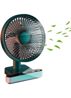 Arabest Portable Desk Fan, USB Rechargeable Battery Powered Fan, Four Speeds, 24 Hours Battery Life, LED Display, Less Noise, 4000mAh Battery for Home, Office, Dorm, Desk Desk Fan  - Image 1