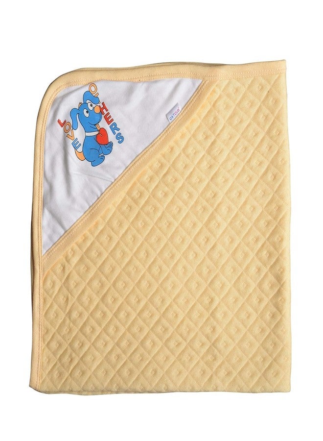 Dikary Baby Towel New Born Baby Clothes | Cotton | Hooded | Wrapper | Bath Robe | Carrying | Gift Combo | Infants Boys & Girls (0-6 Months) (Yellow)