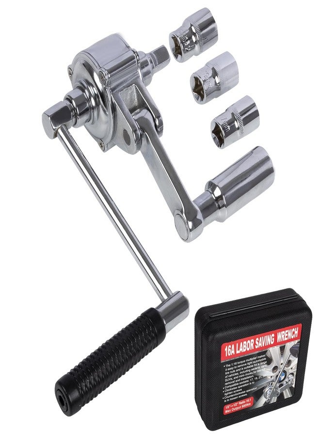 RANSOTO Torque Multiplier Set Torque Multiplier Wrench Lug Nut Remover Labor Saving Nut Disassembly Tool with 11/16" 3/4”13/16" 17mm 19mm 21mm Sockets for Loosening Car Tire Lug Nuts - Image 1