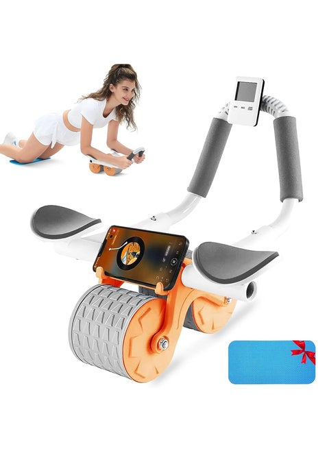 New with timer Ab Abdominal Exercise Roller Elbow Support, abs roller wheel core exercise equipment, Automatic Rebound Abdominal Wheel