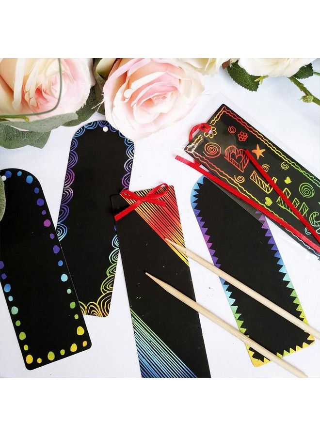Supla 36 مجموعة 2 أسلوب سحرية خدش علامات الكتاب قوس قزح مجموعة صنع للأطفال والطلاب هدايا حفلات ورق خدش علامات الكتاب بالجملة مع أدوات الخدش وأشرطة ساتان للأنشطة الصفية - Image 5