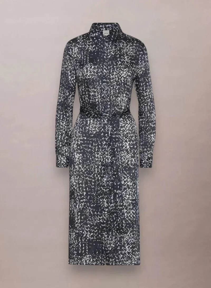 CALVIN KLEIN Printed Satin Shirt Dress