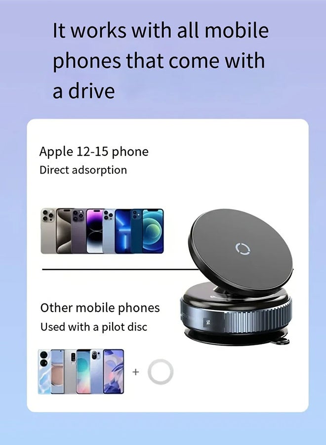 360 Adjustable Vacuum Suction Cup Magnetic Car Phone Holder, Compatible with Mag-Safe car mount, HandsFree magnetic phone holder in car for iPhone 16 Pro Max Plus 15 14 13 12, for samsung - Image 4