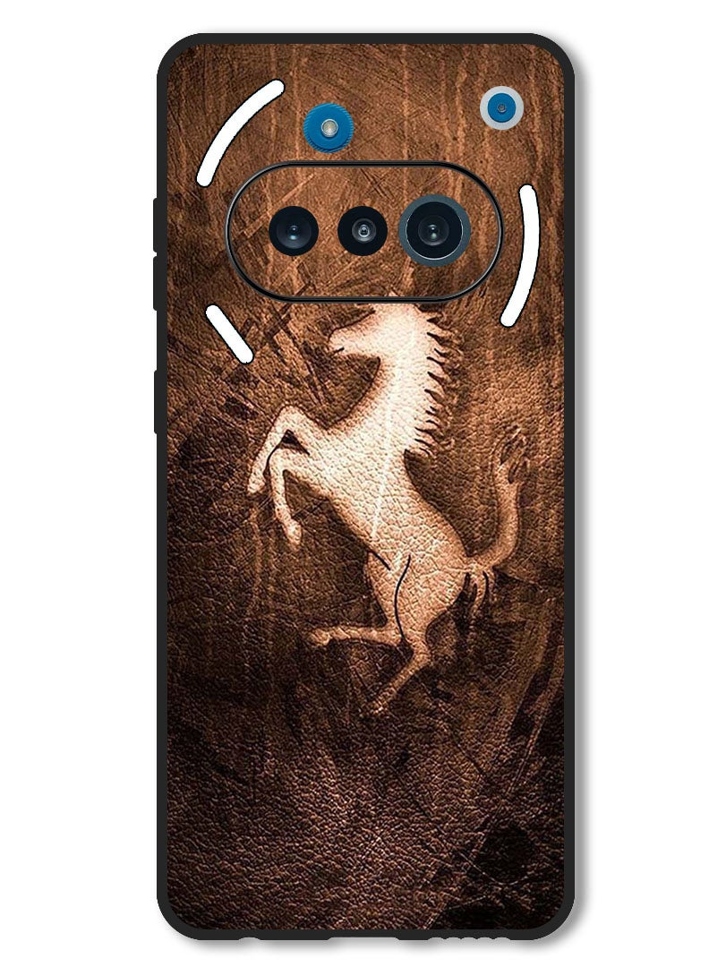 Theodor Case Compatible with Nothing Phone 3a Protection Shockproof Bumper Cover Leather Horse - Image 1