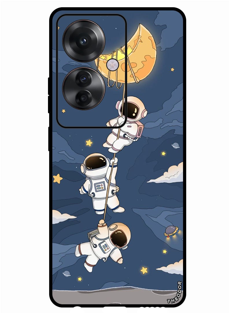 Theodor Protective Case Anti Scratch Shock Proof Bumper Cover For Oppo F25 Pro Astronauts hanging - Image 1