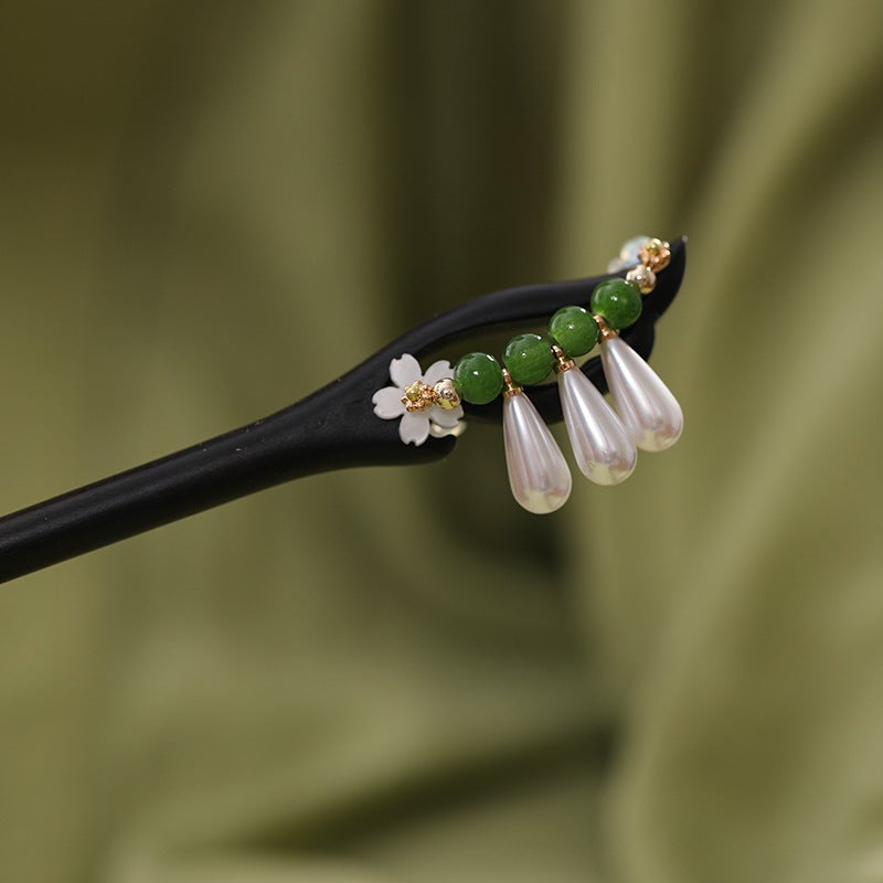 Generic Elegant Lotus Ebony Hairpin Tassel TraditionalRed sandalwood hairpin [11] 18cm Red sandalwood hairpin [11] 18cm 