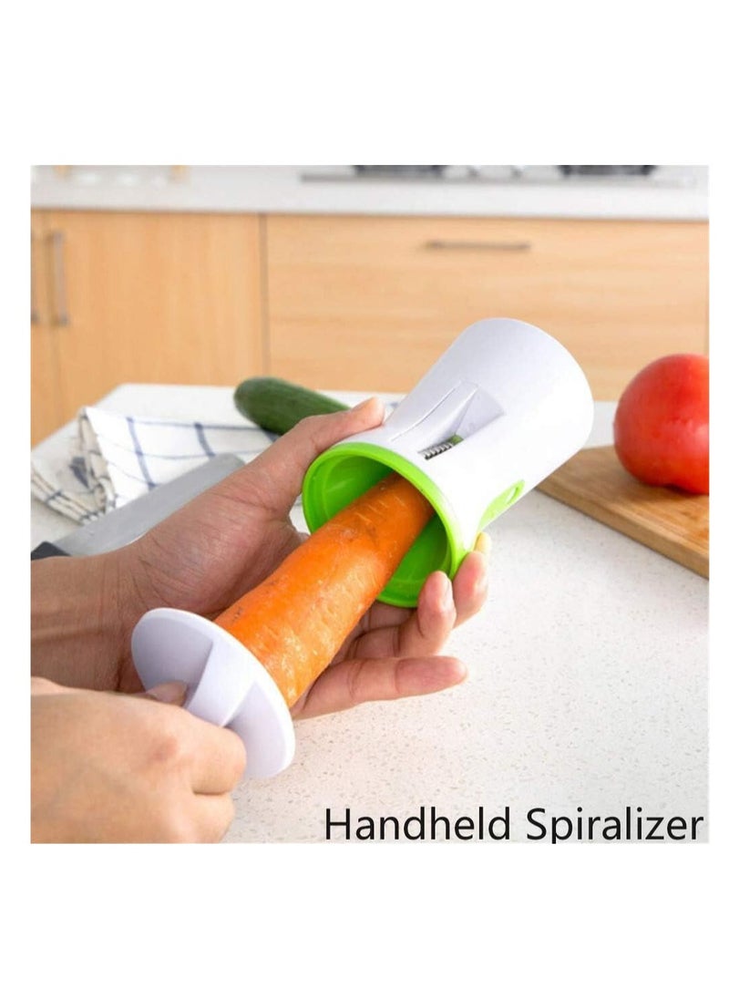 Spiral Funnel Vegetable Grater Abs Stainless Steel Handheld Spiralizer Fruit Zucchini Maker Grater Slicer Cutters Carrot Cucumber Chopper Kitchen Gadget Vegetable Spiral Blade Cutter