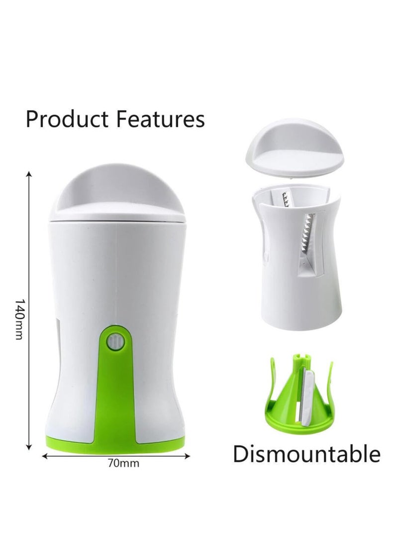 Spiral Funnel Vegetable Grater Abs Stainless Steel Handheld Spiralizer Fruit Zucchini Maker Grater Slicer Cutters Carrot Cucumber Chopper Kitchen Gadget Vegetable Spiral Blade Cutter