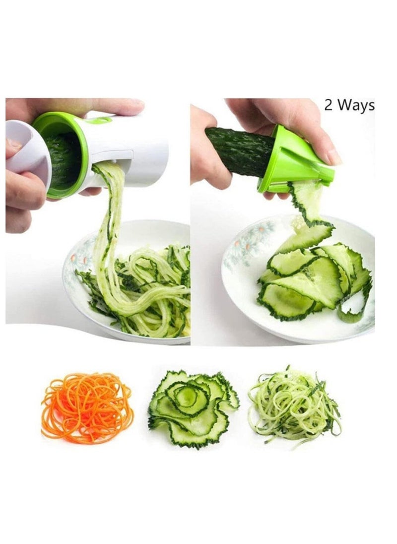 Spiral Funnel Vegetable Grater Abs Stainless Steel Handheld Spiralizer Fruit Zucchini Maker Grater Slicer Cutters Carrot Cucumber Chopper Kitchen Gadget Vegetable Spiral Blade Cutter