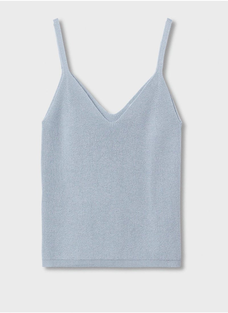 MANGO - Kids Ribbed Knitted Top - Image 1