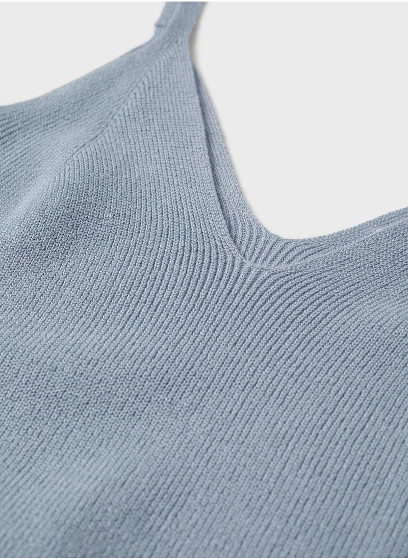MANGO - Kids Ribbed Knitted Top - Image 1