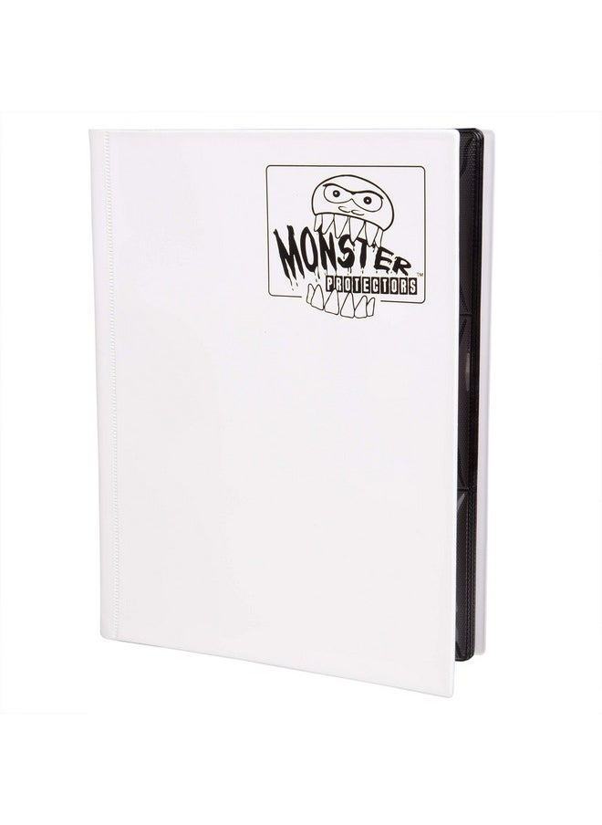 Monster Protectors - Monster Binder 9 Pocket Side Loading Trading Card Album Matte White Holds 360 Standard Size Tcgs Compatible With Yugioh Magic The Gathering Pokémon And Sports Cards Safe And Secure Storage - Image 1