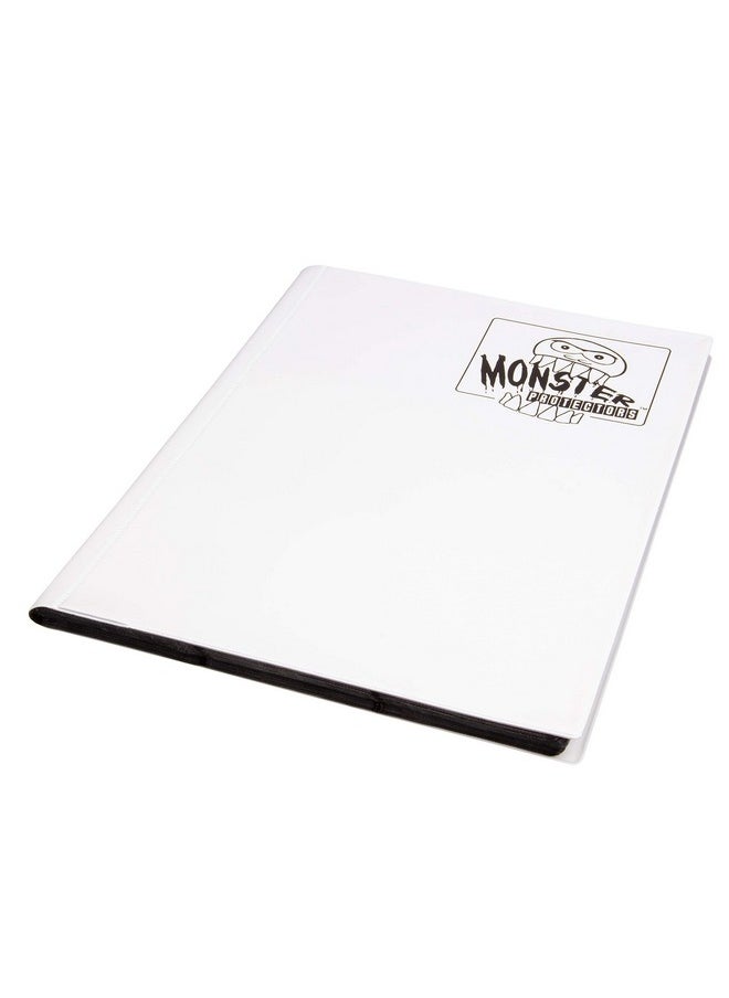Monster Protectors - Monster Binder 9 Pocket Side Loading Trading Card Album Matte White Holds 360 Standard Size Tcgs Compatible With Yugioh Magic The Gathering Pokémon And Sports Cards Safe And Secure Storage - Image 1