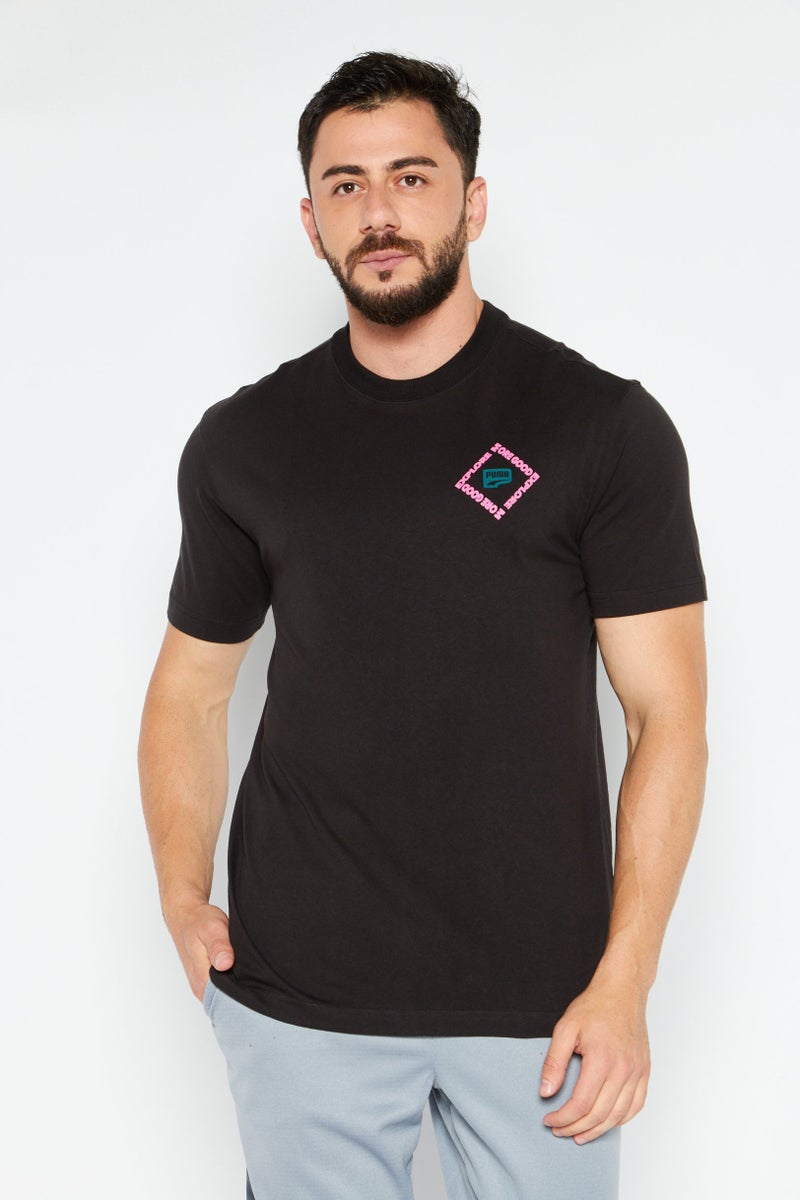 PUMA Men Sportswear Fit Short Sleeves Outdoor T-Shirt, Black - Image 1