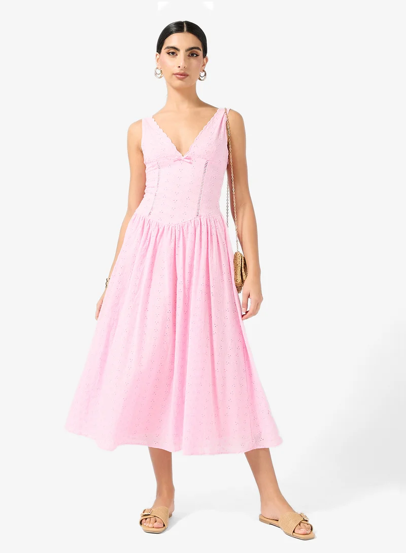 ELLA  Shiffli Dress With Corset Waist for Women | Best Price UAE