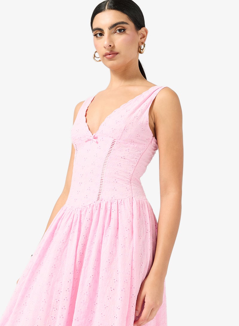 ELLA Shiffli Dress With Corset Waist - Image 3