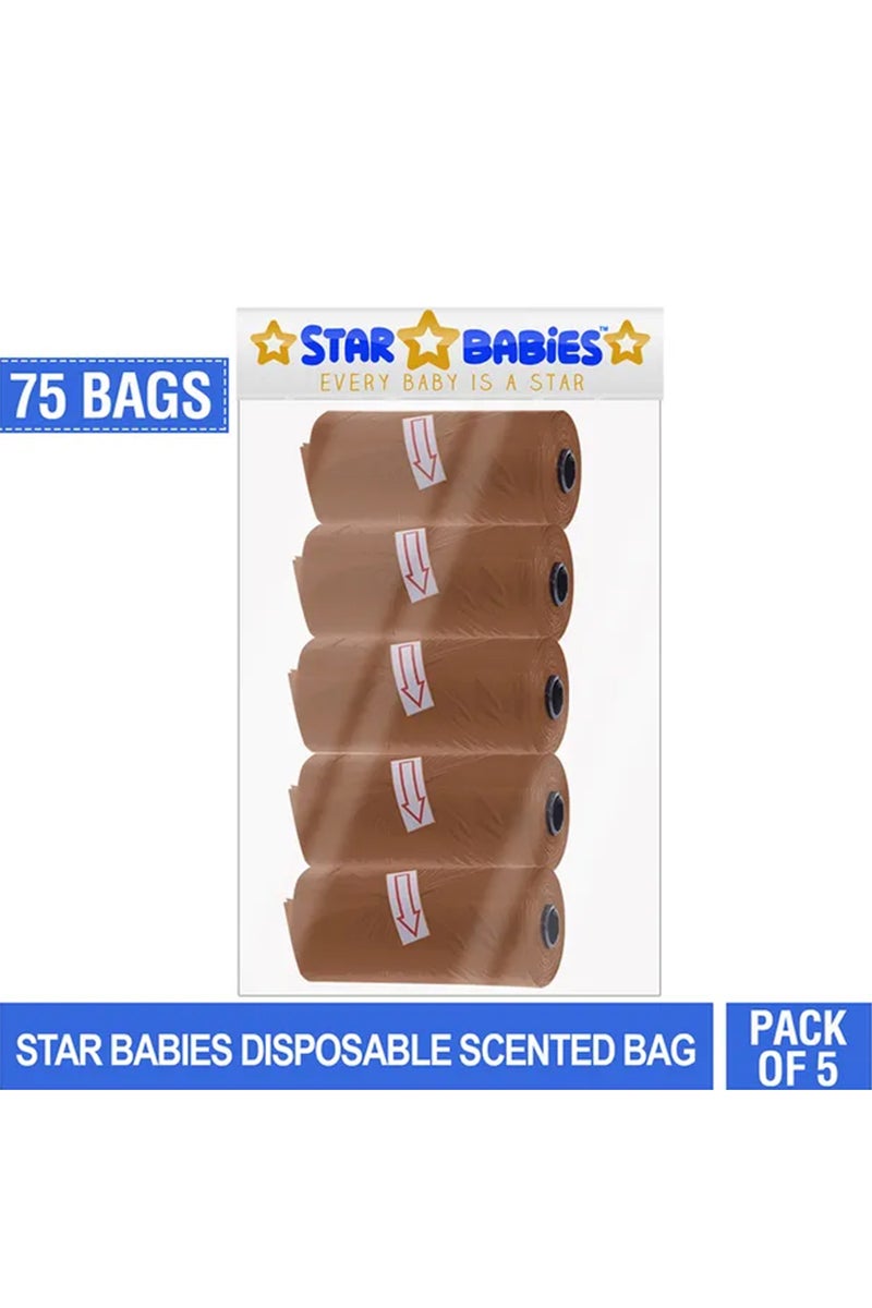 Star Babies - Disposable Scented Bag Pack of 5/75 Bags - Brown - Image 2