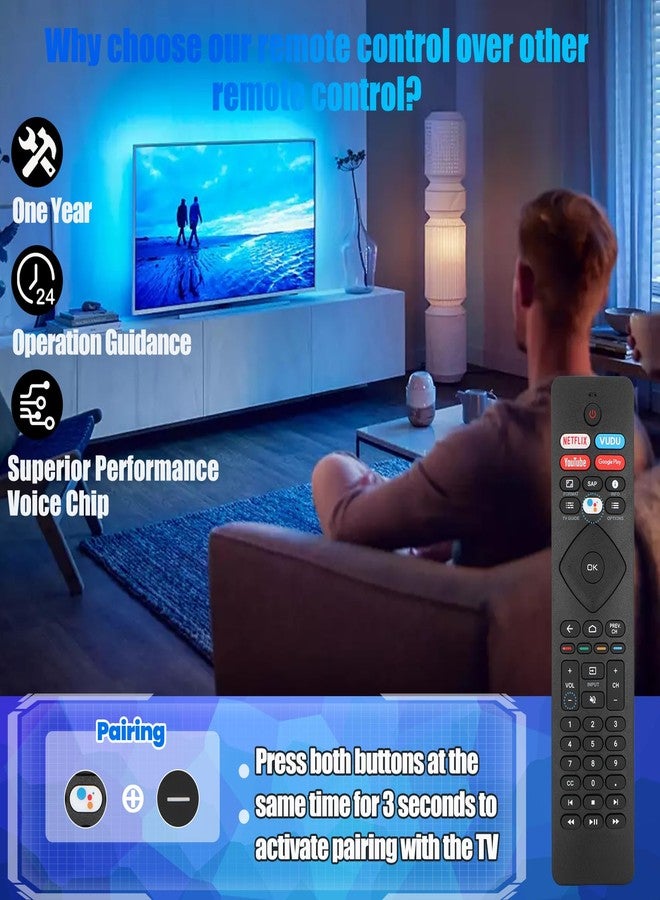 Dgavxa Voice Remote Control NH800UP for Philips TV Universal Remote Control with Four Shortcut Hotkeys - Image 4