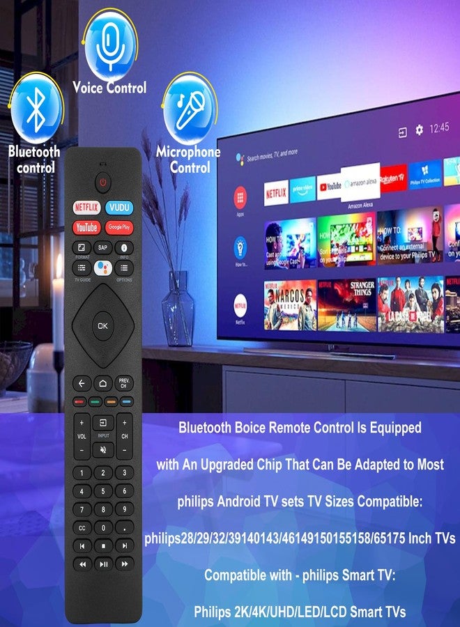 Dgavxa Voice Remote Control NH800UP for Philips TV Universal Remote Control with Four Shortcut Hotkeys - Image 2