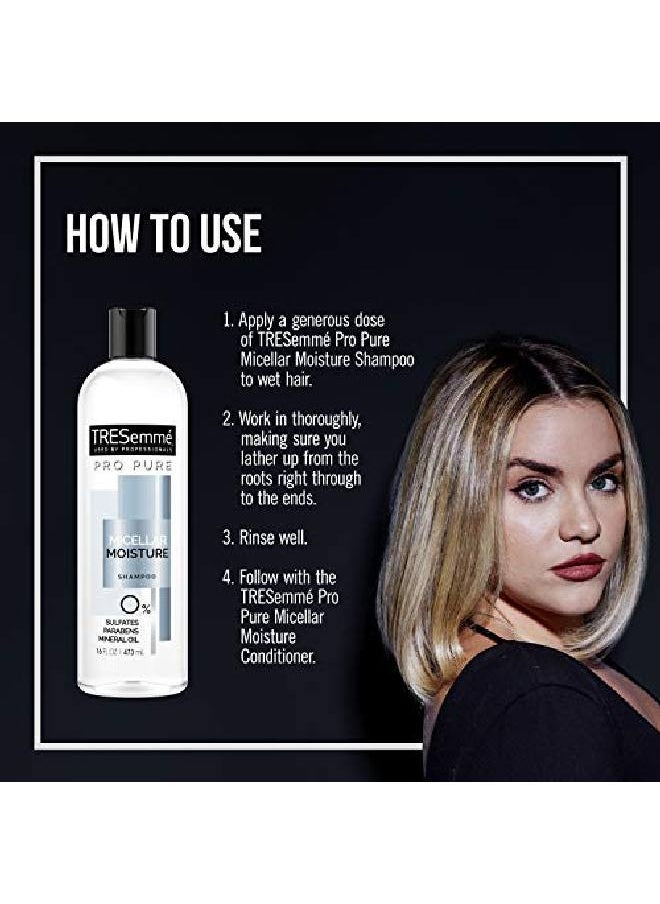 TRESemmé - Pro Pure Shampoo For Daily Moisture Micellar Moisture Paraben Free Dye Free Moisture Shampoo 16 Oz - Image 1