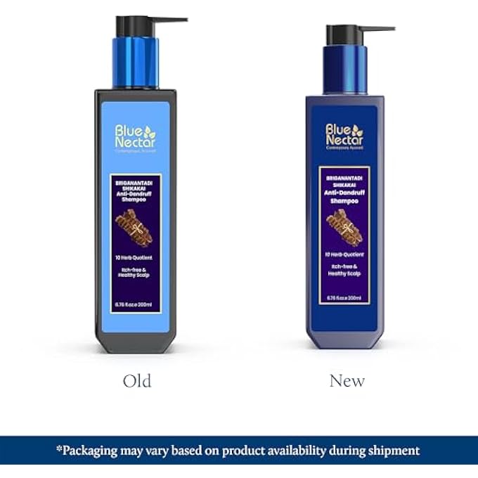 Blue Nectar ANTI DANDRUFF AND HEALTHY SCALP HAIR CLEANSER SHAMPOO WITH BHRINGRAJ, SHIKAKAI, SUITABLE FOR COLORED HAIR, DRY FRIZZY HAIR | PLANT BASED ALTERNATE TO SALICYCLIC ACID (10 HERBS, 200 ML) - Image 2