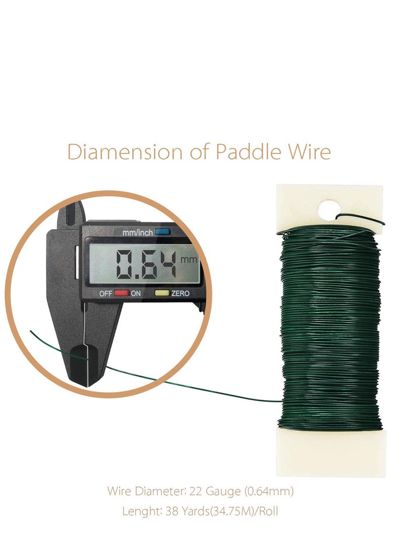 KASTWAVE Wire for Craft, Floral Wire 38 Yards Paddle Wire 22 Gauge Florist Wire Wreath Wire for Wreath Making Craft Floral Flower Arrangements Garland - Image 4