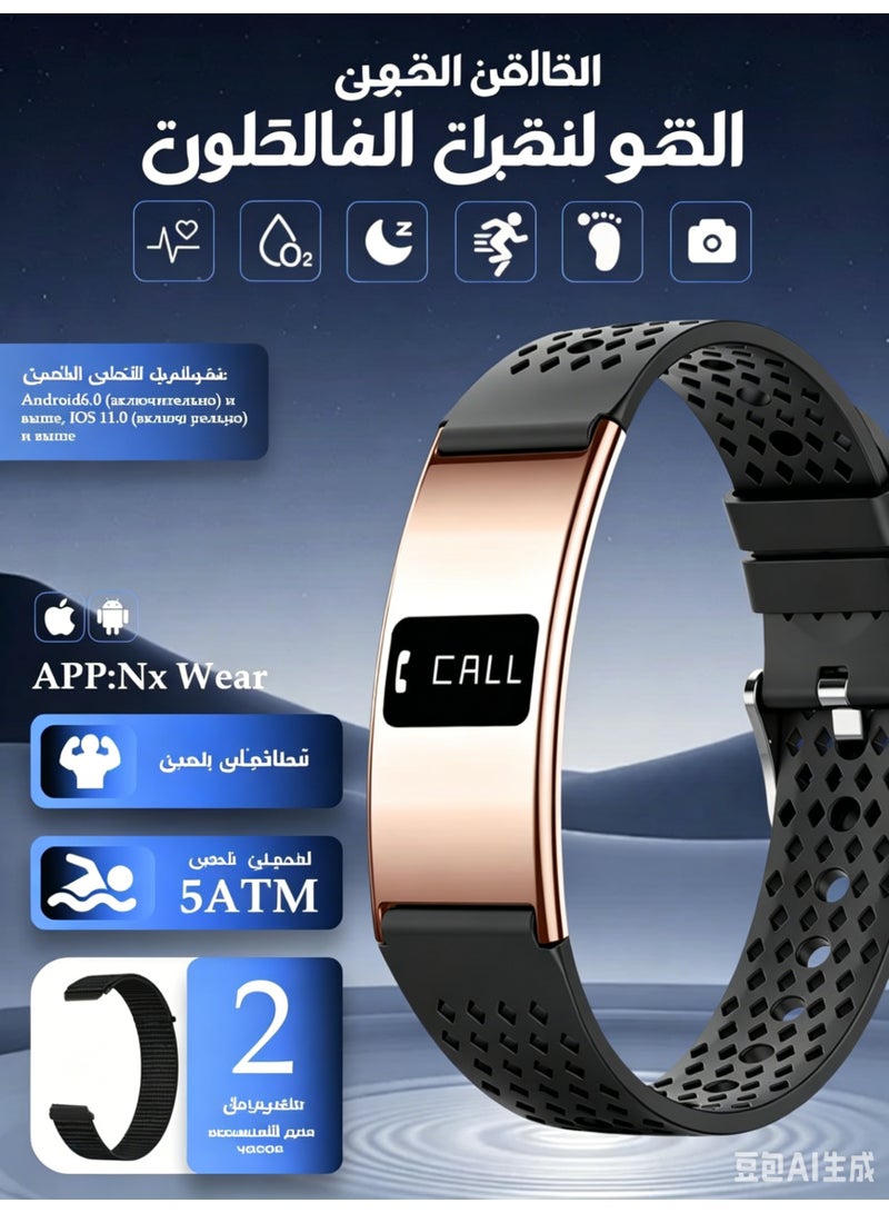 سوار ذكي للجنسين جهاز تتبع اللياقة البدنية مع مراقبة معدل ضربات القلب والأكسجين في الدم والنوم، مقاوم للماء، متوافق مع أندرويد/iOS - Image 1