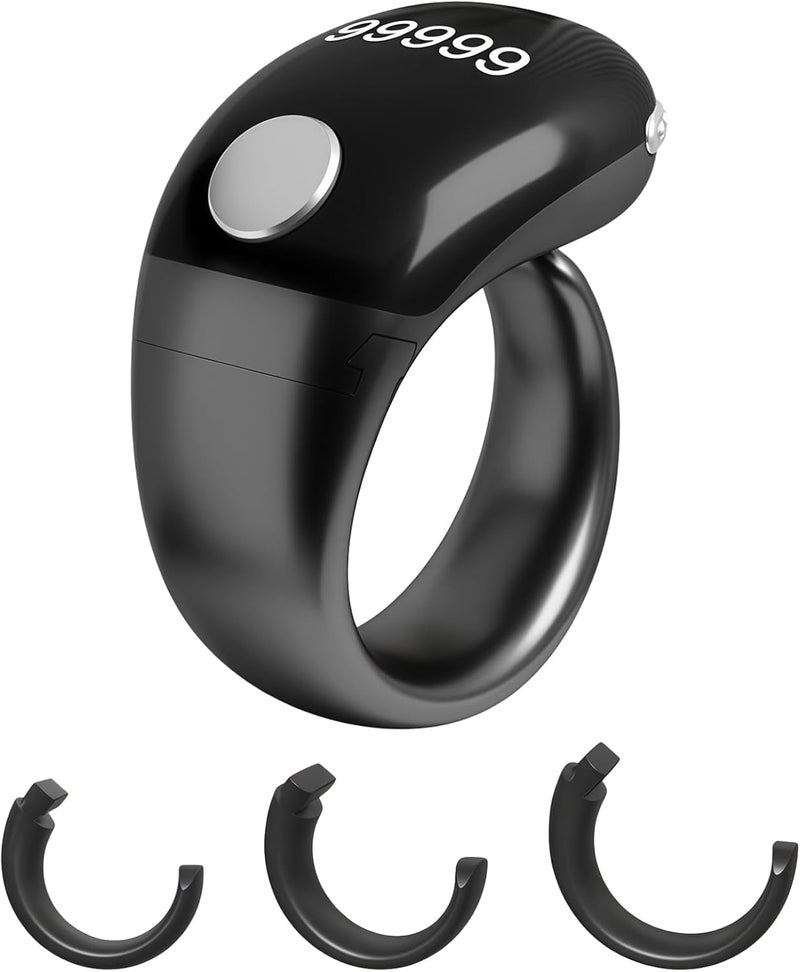 Smart OLED Prayer Counter Device, Wireless Zikr Counter with Interchangeable Sizes (S/M/L), Waterproof Design, OLED Display, Simple to Operate - Image 1