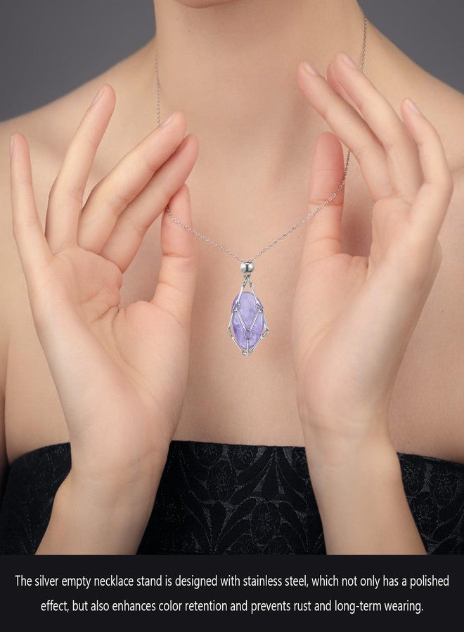 Philbinden حامل قلادة كريستال من فيلبيندن، 6 قطع، قابل للتعديل، حامل أحجار فارغة، حامل قلادة كريستال، تصميم بوهيمي، مصنوع يدويًا، قفص من الحبل للنساء والرجال - Image 4