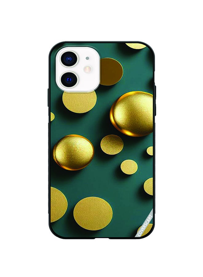 Protective Case Cover For Apple iPhone 12 Mini Golden Balls Design Multicolour