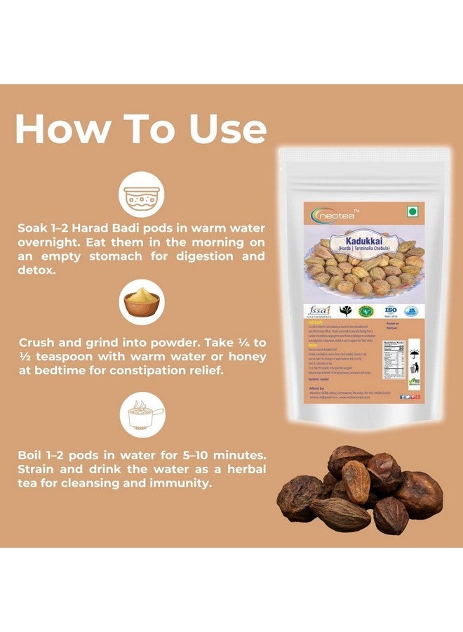 Neotea Harda Terminalia Chebula Kadukkai Haritaki, 250GM - 100% Pure Dried Fruit for Digestive Health, Detox, and Wellness Natural Ayurvedic Remedy for Immunity Boost, Detoxification, and Overall Health Support - Image 3