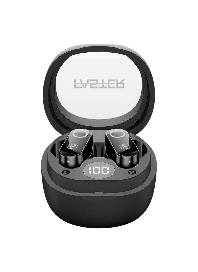 Faster Mystic Wireless Earbuds, Bluetooth 5.3 Earphones, 4Hrs Playback Ear Buds Premium Deep Bass Ear phones Stylish Charging Case- Digital Display, Touch Control Headphones for iOS Android Workout- Stylish Charging Case Premium Deep Bass Wireless Earphone (Black)  - Image 1