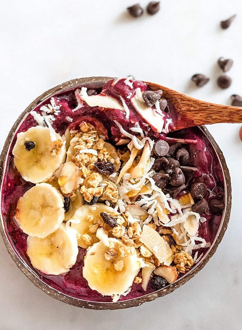 Coconut Bowl and Spoon 100% Natural Hand Made, Polished with Oil, Durable, Lightweight Easy Clean Long Lasting, vegan Friendly for Breakfast, Serving, Decoration Set of 4 - Image 5