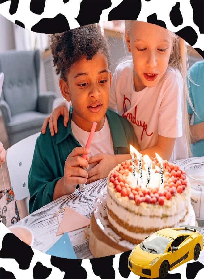 PEUTIER 12 شمعة على شكل بقرة، زينة كعكة مطبوعة عليها صورة بقرة، شموع لحفلات أعياد الميلاد، زينة كعكة لحفلات استقبال المولود الجديد، زينة حفلات أعياد الميلاد بطابع حيوانات المزرعة، لوازم هدايا حفلات الأولاد والبنات - Image 5