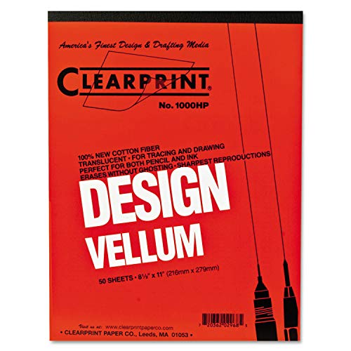 Chartpak Clearprint Design Vellum Paper, 16 lb Bristol Weight, 11 x 17, Translucent White, 50/Pad - Image 3