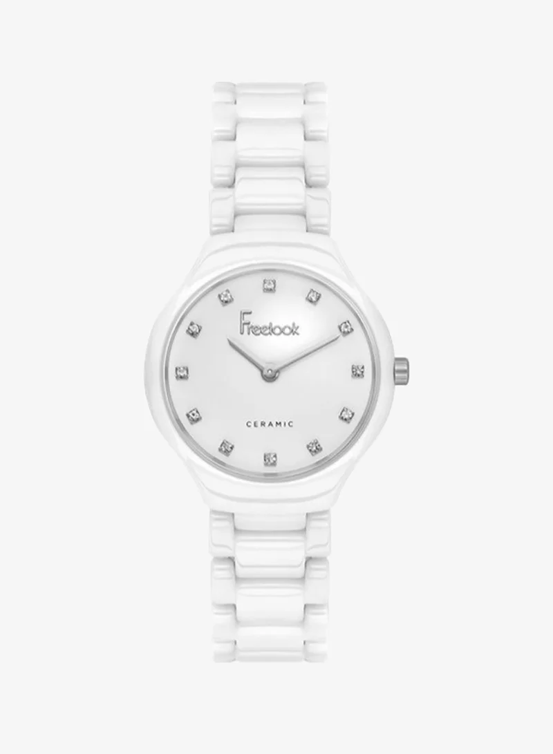 Freelook Paris Freelook Paris - Charmant Women's Watch | Ceramic Case | Ceramic Band | White & Round Dial | Analog | Quartz | Mineral Glass | Premium Luxury Watch | Ideal Gift | Water Resistant 30 Meters