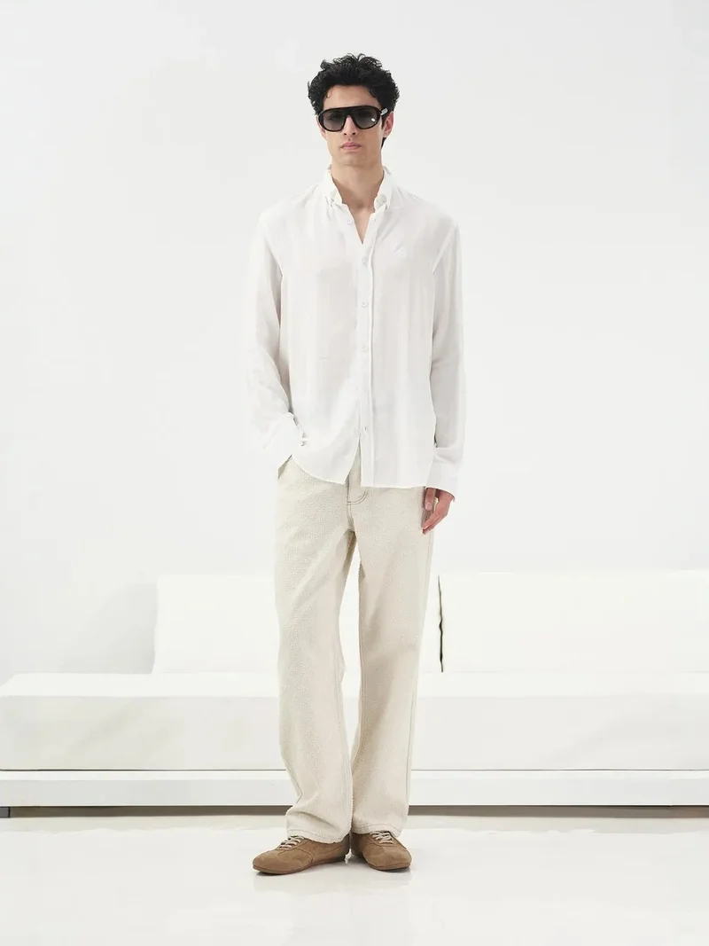 جيستو GIESTO Solid Button-Up Tencel Shirt