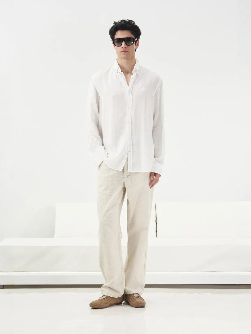 GIESTO Solid Button-Up Tencel Shirt - Image 1