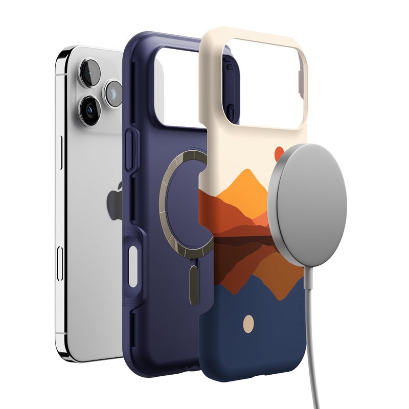 Casely iPhone 17 Pro Max Case | Opposites Attract | Day & Night Mountains | Bold Protective Design | Compatible with MagSafe - Image 4