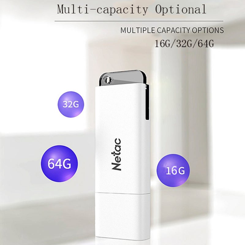 Netac USB Flash Drive 16GB USB 2.0 Portable Storage With Protective Cap - Built-in Encryption Software For File Security - Keychain Storage For Desktop Computer Laptop TV - Image 2