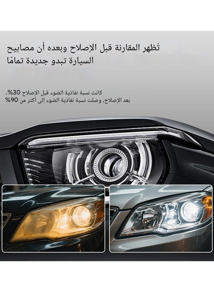 مجموعة تلميع وإصلاح مصابيح السيارة الأمامية، 180 مل - يزيل الأكسدة والأوساخ والضباب بفعالية، ويعزز السطوع على الفور مع الحماية من الأشعة فوق البنفسجية، مناسب عالميًا لصيانة مصابيح السيارة - Image 3