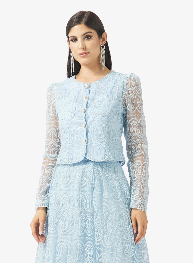 Khizana Lace Top & Skirt Set - Image 3