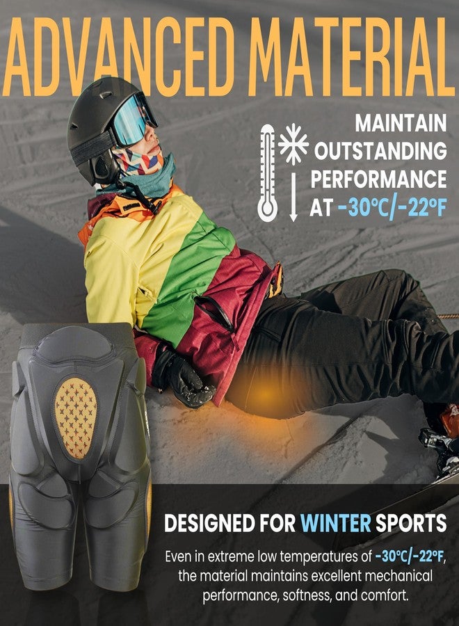 devembr Protective Padded Shorts, Butt Pads Snowboarding for Women, Men - Impact Absorption Cushion Protection, Cold Resistance for Skate Ski - M - Image 5