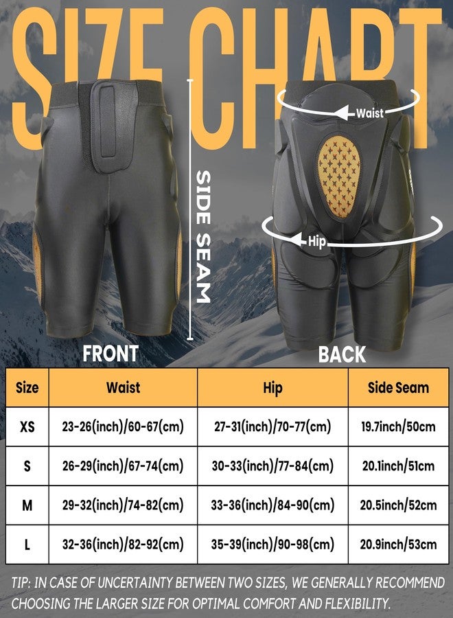 devembr Protective Padded Shorts, Butt Pads Snowboarding for Women, Men - Impact Absorption Cushion Protection, Cold Resistance for Skate Ski - M - Image 2