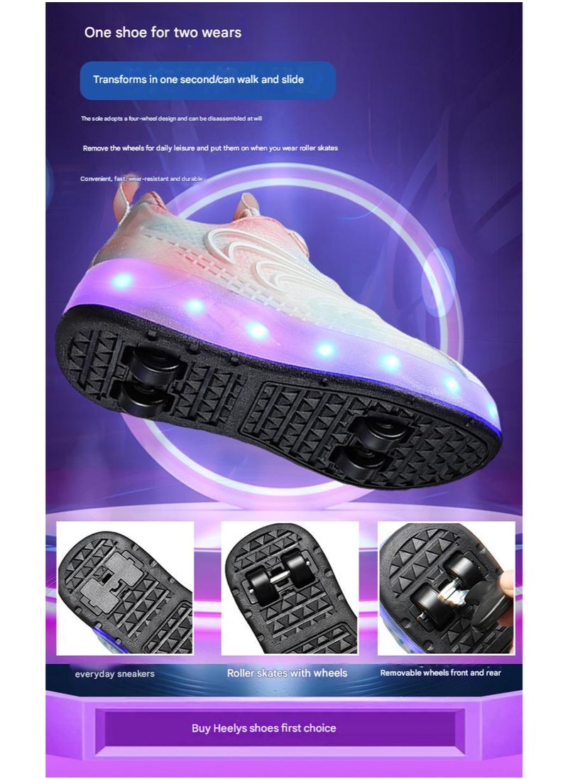 NIBEMINENT Kids Roller Skates Shoes 4 Wheels Roller Shoes Boys Girls Wheel Shoes Roller Sneakers Shoes for Beginner More Balanced  - Image 4