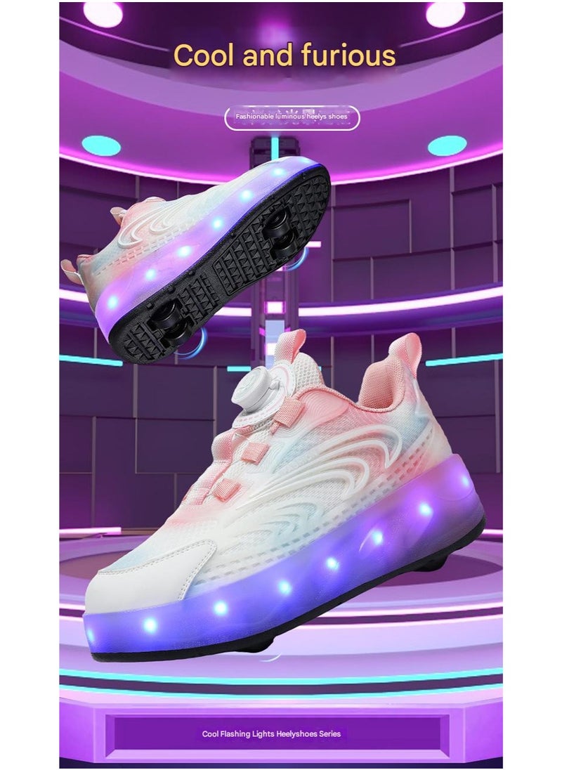 NIBEMINENT Kids Roller Skates Shoes 4 Wheels Roller Shoes Boys Girls Wheel Shoes Roller Sneakers Shoes for Beginner More Balanced  - Image 3