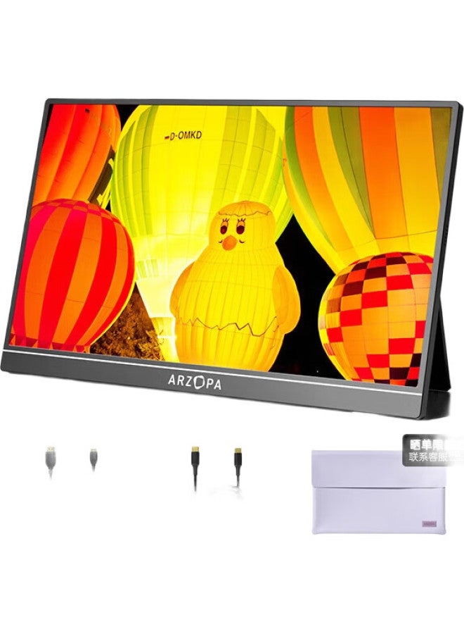 ARZOPA شاشة أرتزوبا المحمولة مقاس 14 بوصة، شاشة ثانوية للابتوب مع منفذي Type-C، عرض لجهاز Switch Ps5/4، A1 Gamut Slim - Image 3