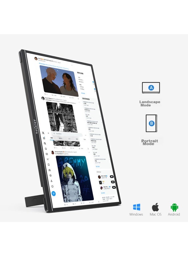 ARZOPA شاشة أرتزوبا المحمولة مقاس 14 بوصة، شاشة ثانوية للابتوب مع منفذي Type-C، عرض لجهاز Switch Ps5/4، A1 Gamut Slim - Image 5